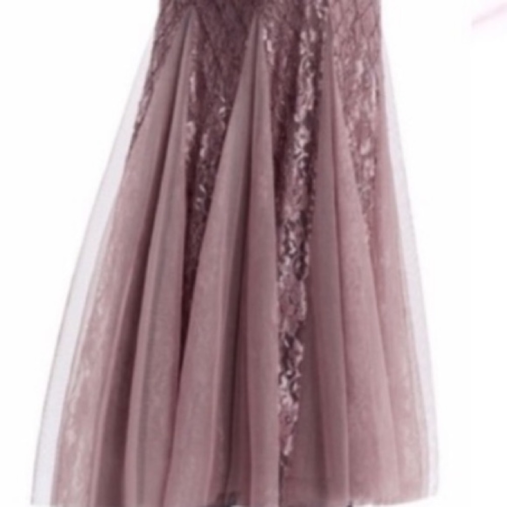 Adrianna Papell mock neck Tback stone beaded dress - Picture 13 of 14